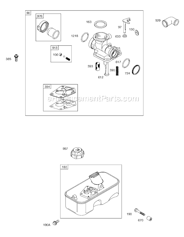 Page C Diagram and Parts List for 9M900SERIES  Briggs and Stratton Engine
